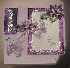 3D Handmade Flowers Glittering Greeting Card Insert & Envelope Included UK