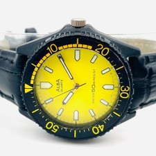 Seiko Alba Y481-0930 Rare Yellow Dial 80s Wristwatch
