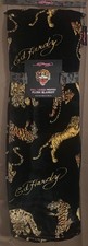 Ed Hardy Black with Crouching Tigers Print FULL/QUEEN Plush Blanket 90"x90"