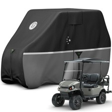 Golf Cart Cover 2 2 4 Passenger 420D Waterproof Windproof Black Gray LIBZAKI