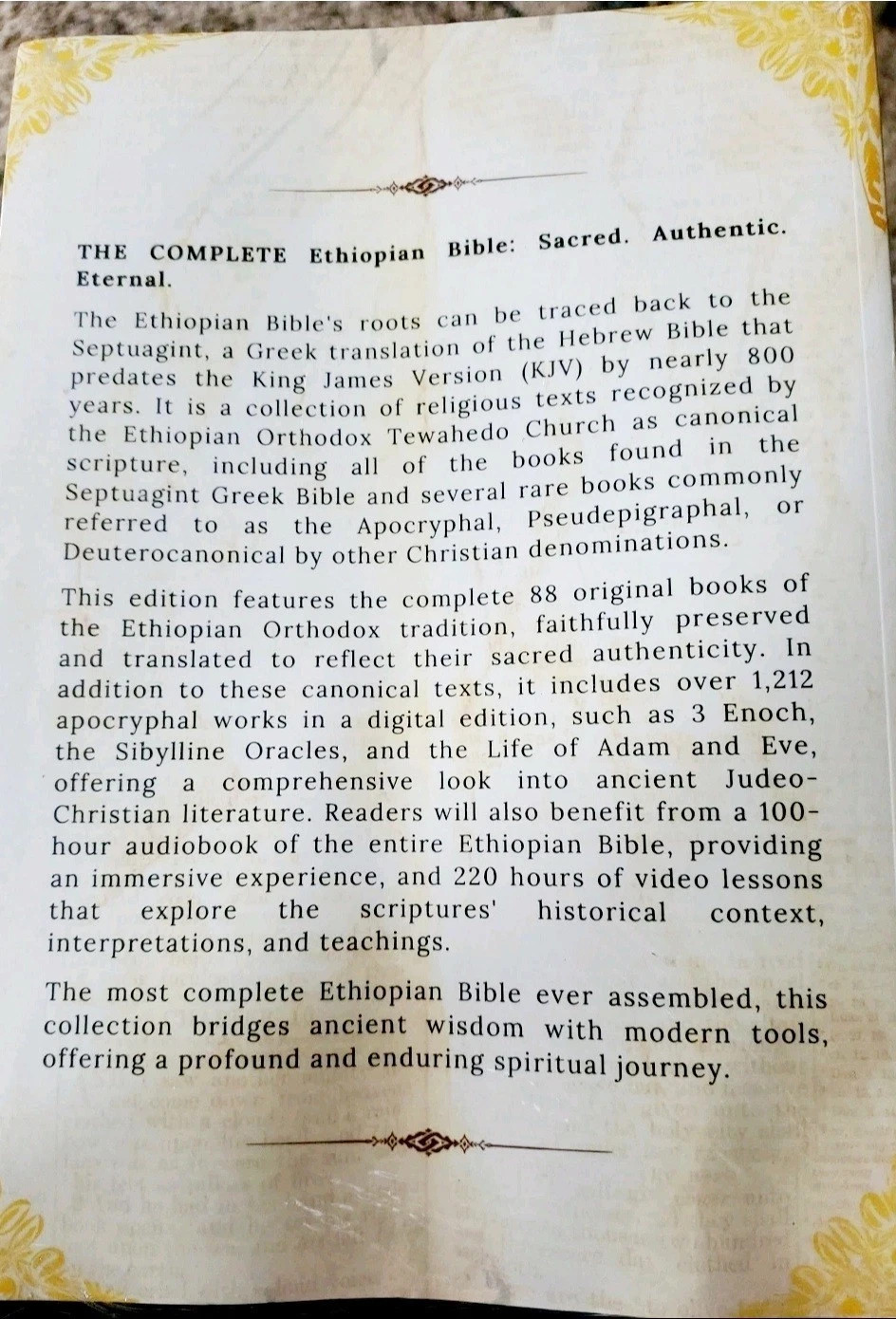 THE COMPLETE ETHIOPIAN BIBLE in English 88 Scriptures: including Missing Words