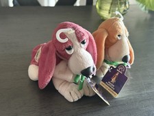 Hush Puppies Applause Basset Hound Plush Beanbag Lot Pink Tan w/ Tags