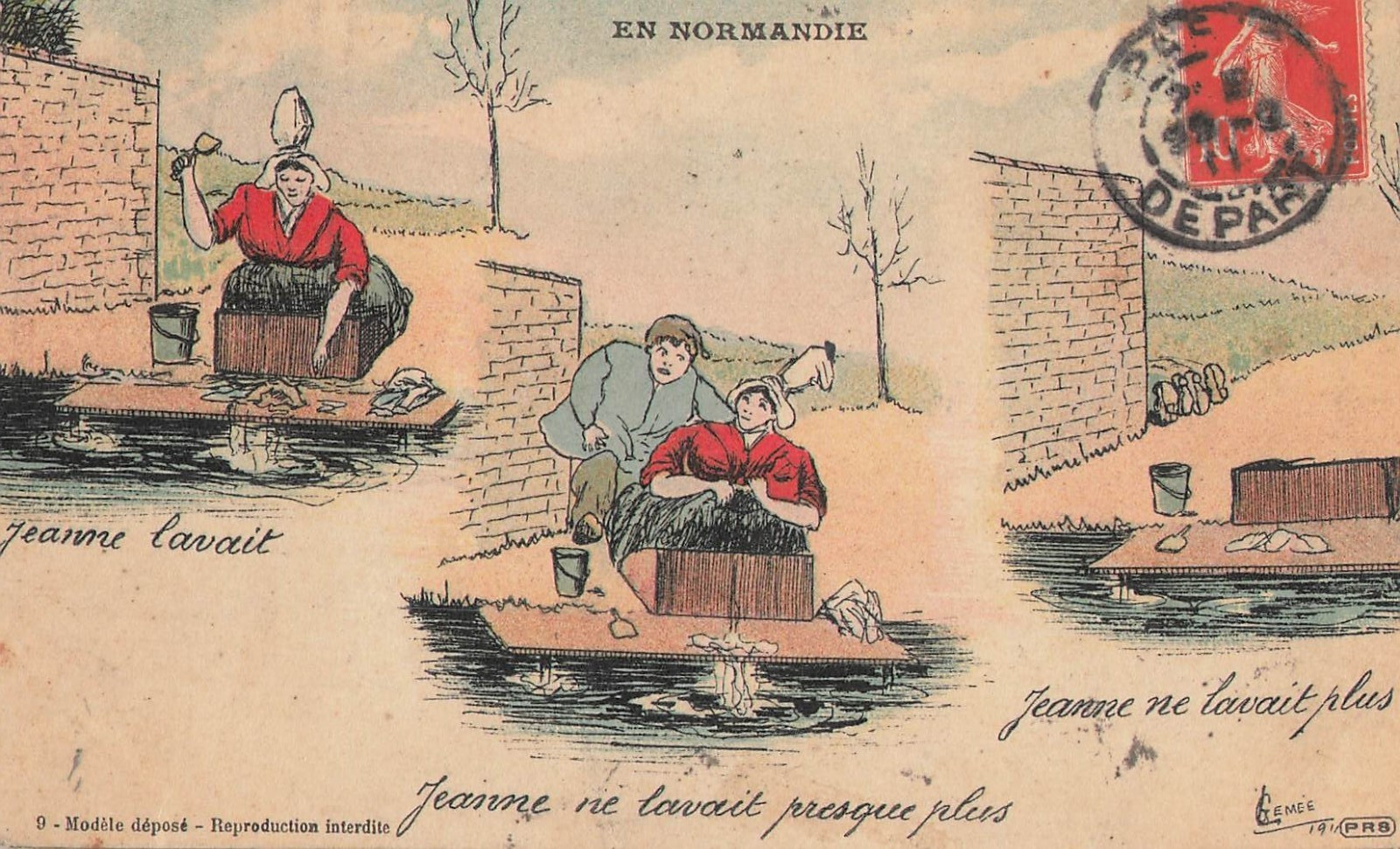 CP ILLUSTRATED NORMANDY LAUNDRY WASHERWOMAN JEANNE - 41367
