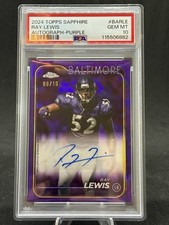 2024 Topps Sapphire #4 Ray Lewis Autograph Purple /10 PSA 10 💎Ravens HOF