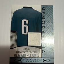 Leaf In The Game Used Sports DeVonta Smith #GUM-36 Game-Used Memorabilia Card