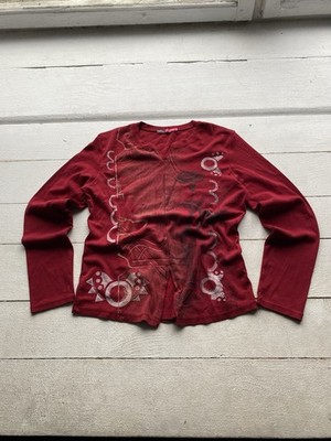 Gothic Punk Opium Dpm Depech Mod Japanese Style Red Top Long Sleeve Womens M Sz