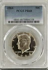 1964 PROOF KENNEDY, PCGS PR68, LIGHT CAMEOS, NO SPOTS, HAZE, OR TONING