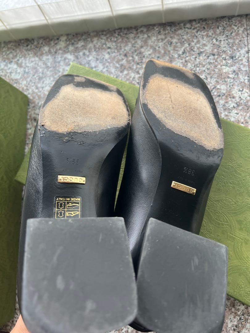 Gucci Horsebit Pumps Heel Black Leather Size 38.5 US About8.5 For Women thumbnail 21