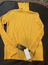 Polo Ralph Lauren maglione girocollo slim fit 100% cashmere giallo - taglia S, nuovo con etichetta