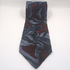 J Garcia Mens 100% Silk Tie Malachite Valley Collection Seven Abstract Oil Paint