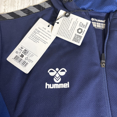 Hummel Hoodie Jacket Men Large Blue Full Zip Blue  Performance Training