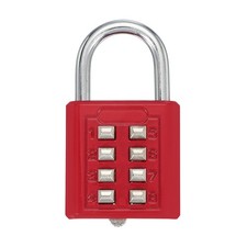 Push Button Combination Padlock 8-Digit 4-Position Lock Red