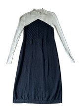 Ann Taylor Petite Sweater Dress Women's XXSP Long Sleeve Black White