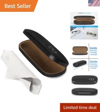Lightweight Hard Shell Glasses Case with Magnetic Closure: Classic Black