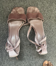 NEXT Women’s Mauve Velvet Strappy Open Toe Mid Heel Sandals UK 7 Buckle