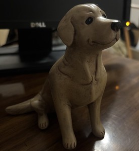 Vtg Lynda Pleet Artist Golden Retriever Dog Figurine Art Sculpture 6" clean EUC
