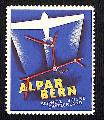 Alpar Bern Luggage Label Switzerland Swiss Vintage Travel Cinderella Stamp
