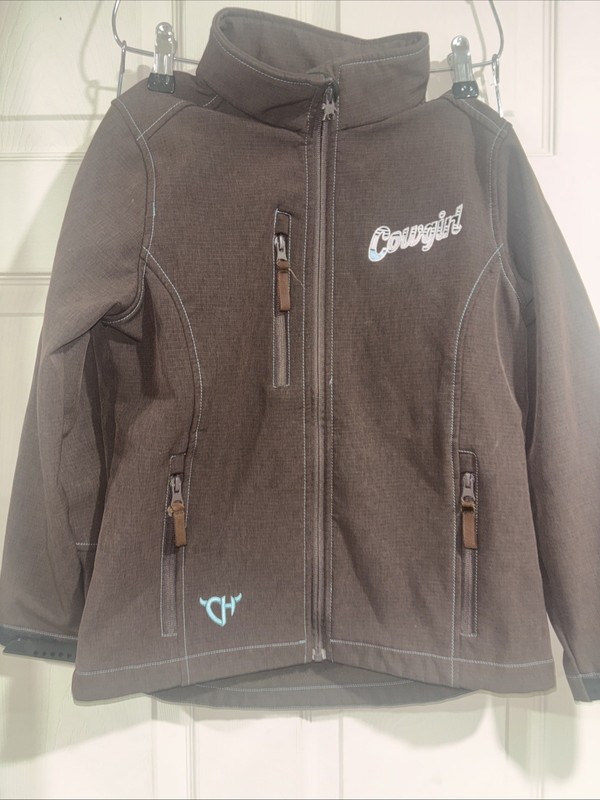 Cowgirl Hardware Jacket Size Large 10/12 Girls Has Bling On The Back Turquoise
