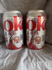 Lot of 2 Cans 2025 CHRISTMAS SANTA CLAUS Coca Cola Diet 12oz Holiday UNOPENED 🎅