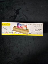 V206 Mini Bluetooth Speaker Phone Stand FM USB TF AUX Mic Black
