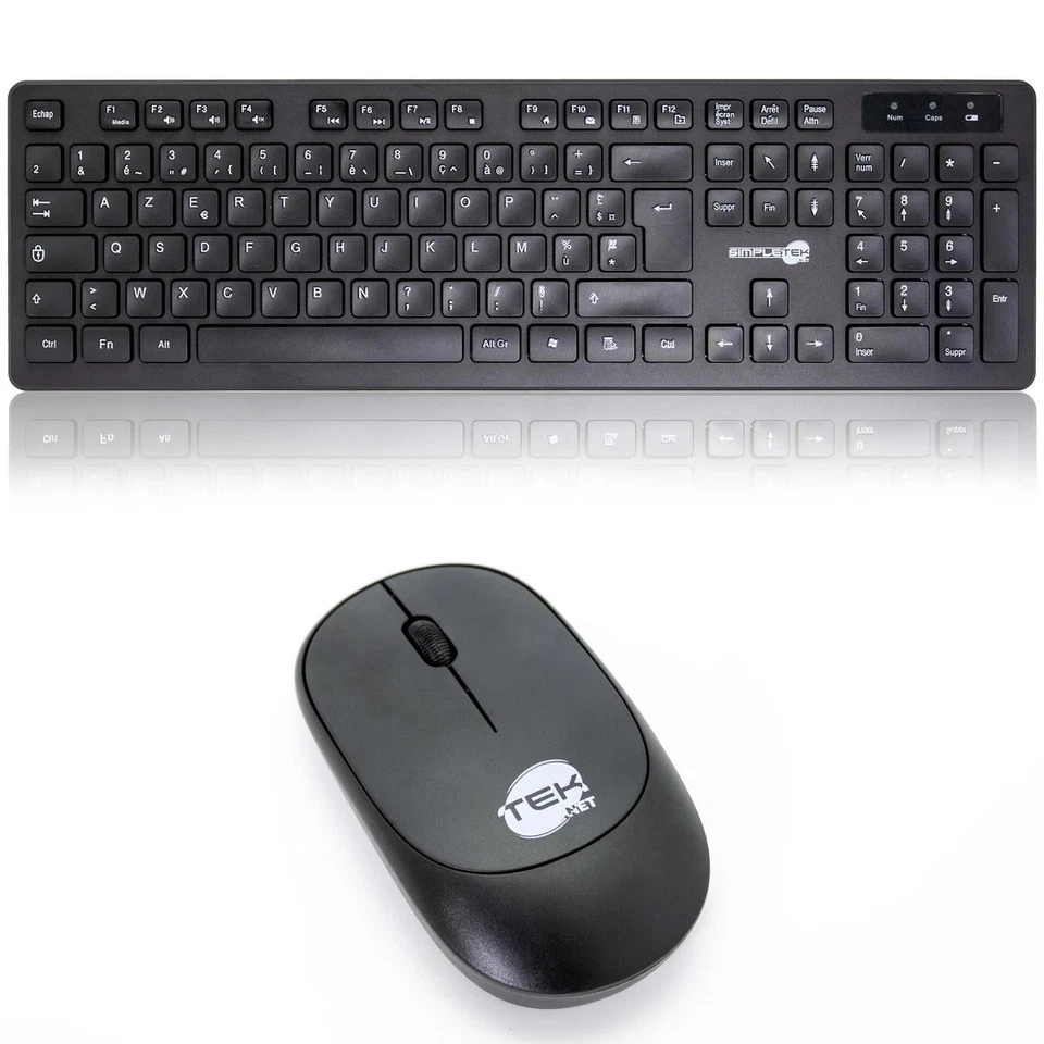Wireless Mouse and Keyboard Kit French Layout Black M&K AZERTY Set - Image 2 of 4
