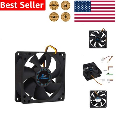 80mm PC Case Fan Silent Quiet Cooling High Airflow 3-Pin Long Life Bearing Black
