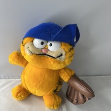 Fun Farm Dakin 1981 Vintage Baseball Hero GARFIELD CAT 8" Plush Stuffed Animal