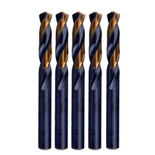 MAXTOOL 1/4 5pcs Identical Screw Machine Drills HSS M2 Twist Stub Drill Bits Bla