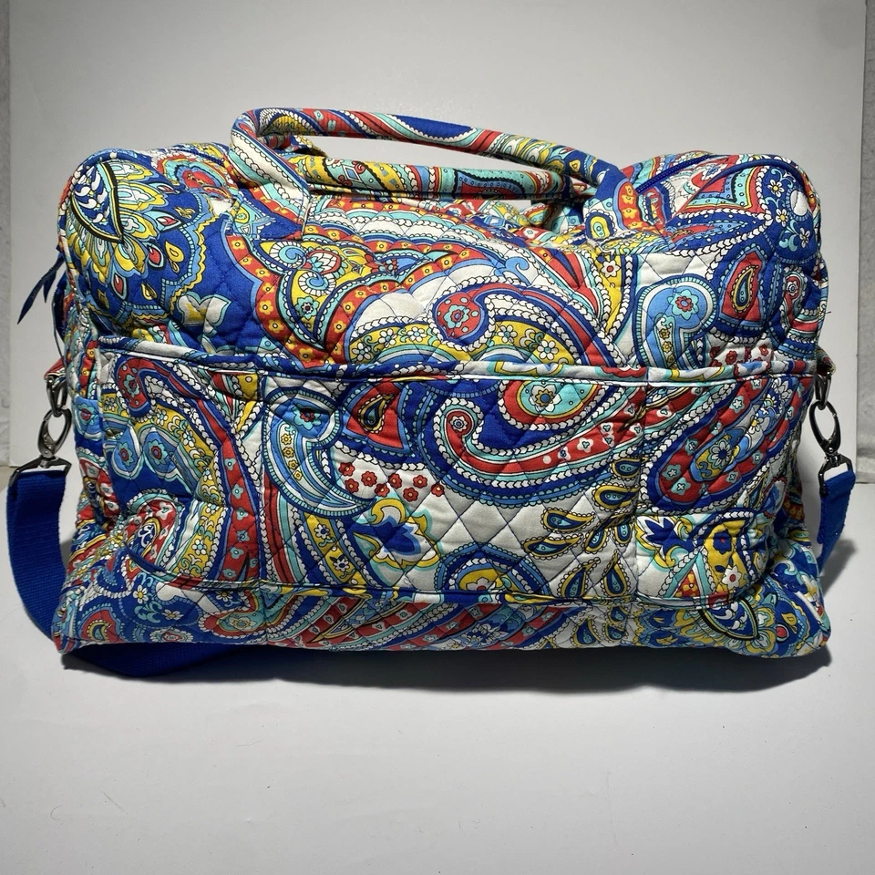 Vera Bradley Weekender Travel Tote Duffel Bag Large Retired Marina Paisley - Image 2 of 4