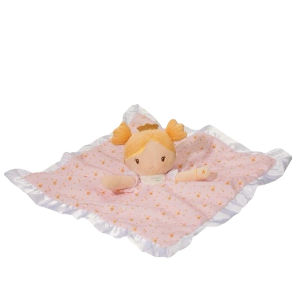 Douglas Baby Lovey Princesa Noa Rosa Blanco Borde Satinado Manta de Seguridad Juguete de Peluche Foto 4 de 4