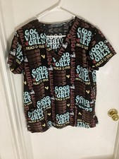 Wear For Care Good Vibes Only Scrub Top Size Medium