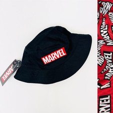 Marvel NWT Kids Unisex Reversible Sun Beach Bucket Hat Black And Red One Size