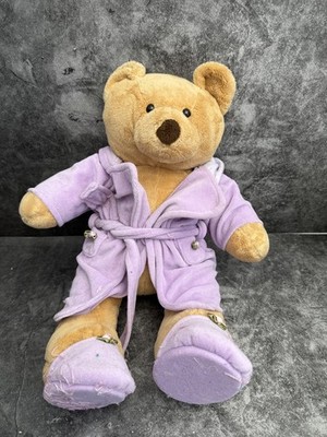 Build A Bear, Bärenfabrik, lila Velours Haus Bademantel & Hausschuhe Teddybär