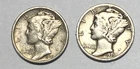 1935 & 1936 Mercury Dimes , 90% Silver Coins
