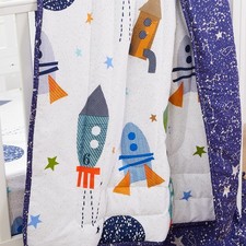 Space Crib Bedding Sets for Boys with Rocket Milky Way Galaxy Adventures Baby...