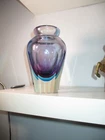MURANO Flavio Poli for Seguso Vetri D'Arte Sommerso Vase Fauceted 5 lbs