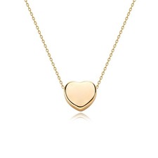 Tiny Gold Initial Heart Necklace Choker Dainty Chain 14K Gold Plated Minimalist