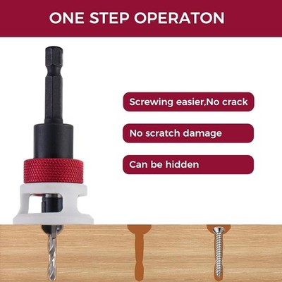 Countersink Drill Bit, Adjustable Depth 3/16''* 1/2'' Low Friction Stop Scratches