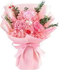 Preserved Flowers Bouquet, Flowers for Delivery,Handmade Rose Bouquets Pink