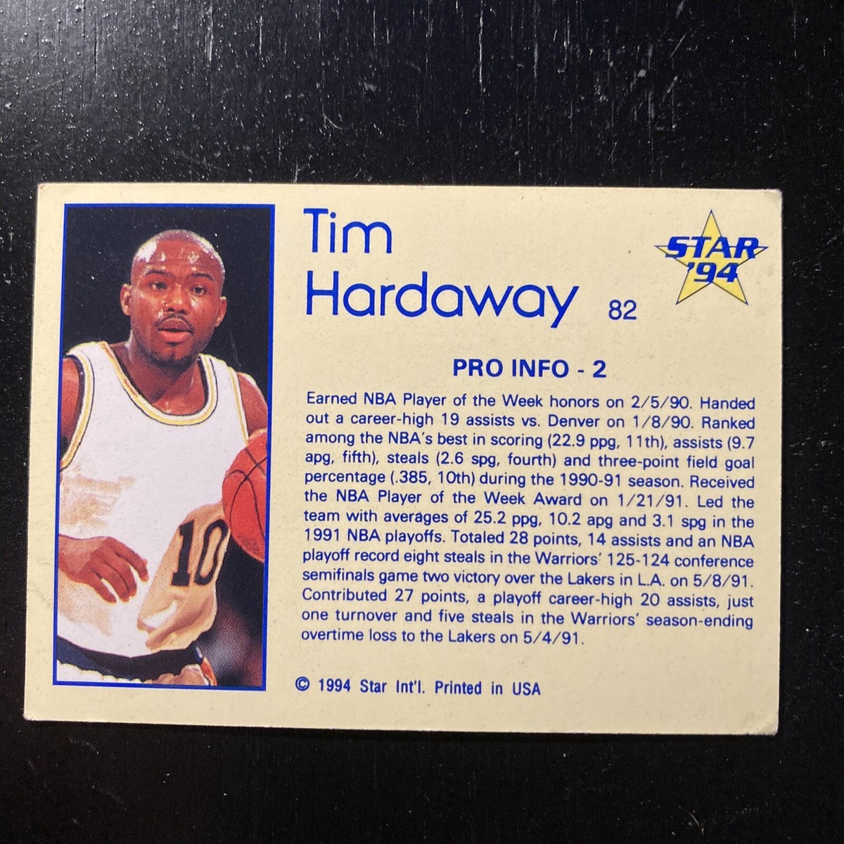 1993-94 Star #82 Tim Hardaway/Pro Info 2 | eBay