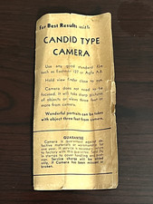 Vintage Camera Directions for Candid Type Cameras 1930s