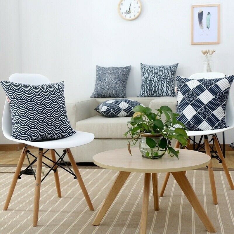 Throw Pillow Case Cushion Cover Japanese Style Cotton Linen Sofa Bed Home Decor-image
