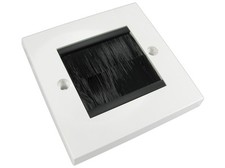 Single Gang white Wall socket with black dust  Brush 