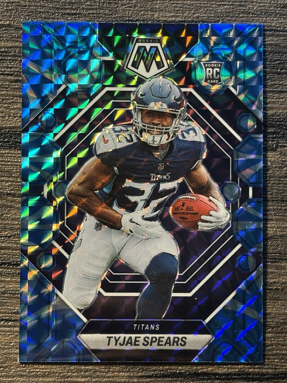 2023 Panini Mosaic #369 Tyjae Spears Reactive Blue Mosaic RC