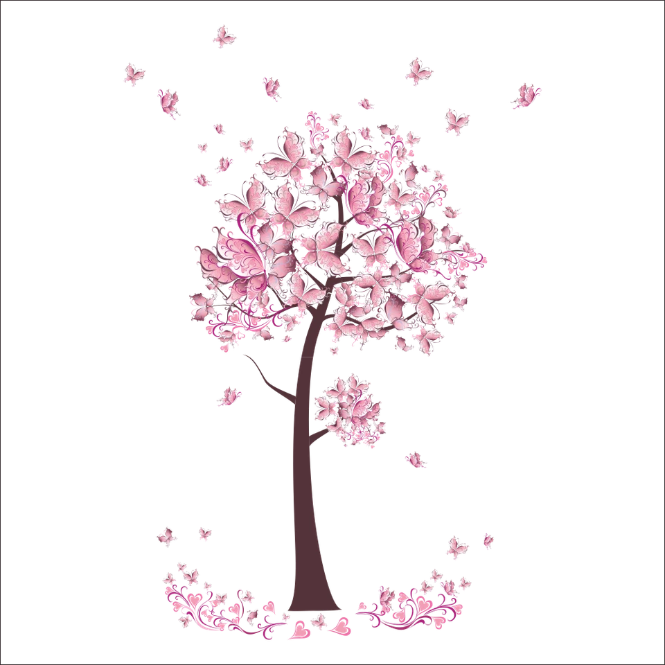 Kinder Schmetterlinge Baum Wandtattoo Wandsticker Wandaufkleber Deko Sticker - Bild 2 von 4