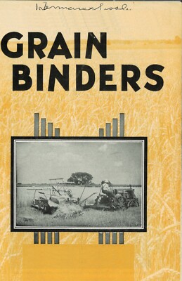 IH McCormick-Deering Grain Binders Brochure Booklet International Harvester IHC
