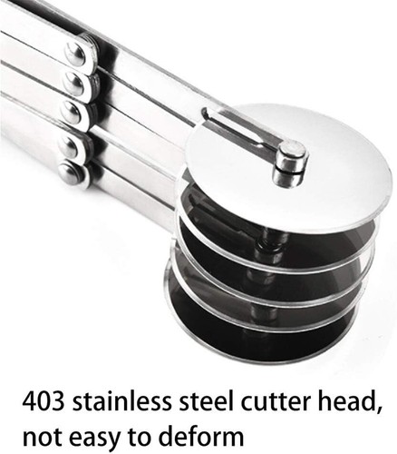 Durable 5-Wheel Stainless Steel Pastry and Pizza Slicer for Baking Perfection - Photo 6/9
