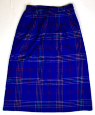 Vintage Pendleton Skirt Size XS/S 60s 70s Blue Purple Plaid Wool Skirt
