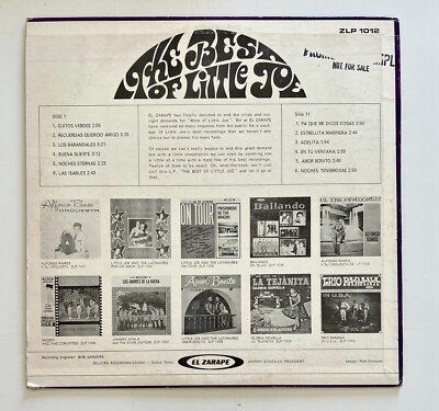 Little Joe & The Latinaires “ The Best Of” Tejano Tex Mex Record