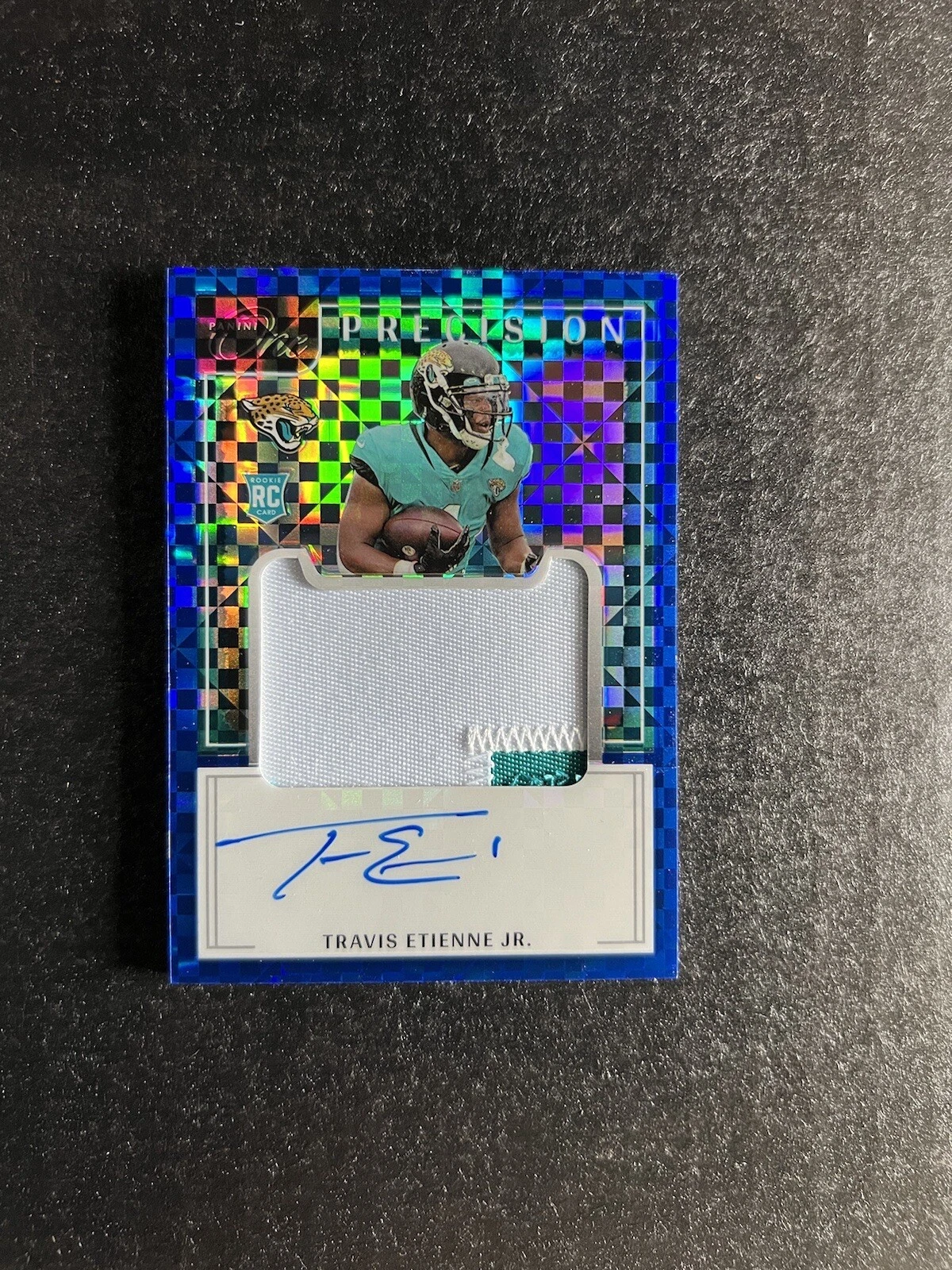 2021 Panini One - Travis Etienne Jr. 11/35 RPA Precision Blue RC